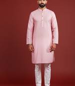 Pink color beautiful kurta payjama for handsome men's looks