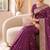 Onion color banarasi silk fabric woven jacquard designer partywear saree