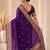 Purple color banarasi silk fabric woven jacquard designer partywear saree