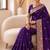 Purple color banarasi silk fabric woven jacquard designer partywear saree