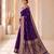 Purple color banarasi silk fabric woven jacquard designer partywear saree