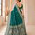 Rama color banarasi silk fabric woven jacquard designer partywear saree