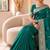 Rama color banarasi silk fabric woven jacquard designer partywear saree