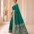 Rama color banarasi silk fabric woven jacquard designer partywear saree