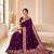 Wine color banarasi silk fabric woven jacquard designer partywear saree