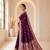 Wine color banarasi silk fabric woven jacquard designer partywear saree