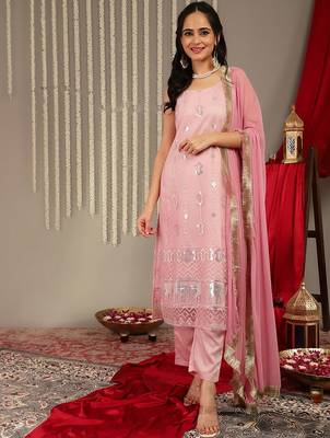Ethnic Motifs Embellished Regular Kurta with Trousers & With Dupatta 1