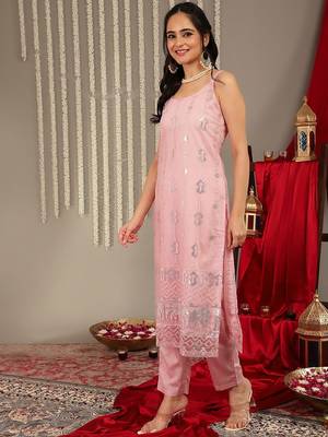 Ethnic Motifs Embellished Regular Kurta with Trousers & With Dupatta 5