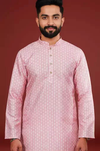 Pink color beautiful kurta payjama for handsome men's looks