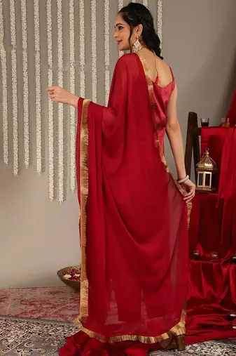 Woven Design Shoulder Straps Zari Detail Straight Kurta & Trousers With Dupatta