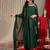 Woven Design Shoulder Straps Zari Detail Anarkali Kurta & Trousers With Dupatta