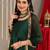 Woven Design Shoulder Straps Zari Detail Anarkali Kurta & Trousers With Dupatta