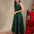 Woven Design Shoulder Straps Zari Detail Anarkali Kurta & Trousers With Dupatta