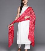 Boat Neck Sleeveless Straight Pure Cotton Kurta Set With Dupatta