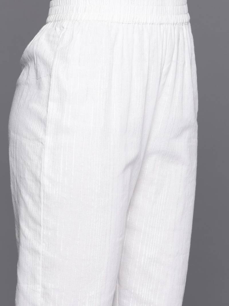 Boat Neck Sleeveless Straight Pure Cotton Kurta Set With Dupatta