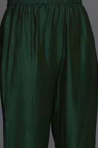 Ethnic Motifs Printed Sequinned Chanderi Cotton Kurta with Trousers & Dupatta