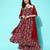 Floral Printed Empire Silk Georgette Kurta with Palazzos & With Dupatta