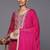 Women Fuchsia Bandhani Printed Regular Gotta Patti Kurta with Trousers & With Dupatta