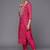 Women Fuchsia Bandhani Printed Regular Gotta Patti Kurta with Trousers & With Dupatta