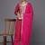 Women Fuchsia Bandhani Printed Regular Gotta Patti Kurta with Trousers & With Dupatta