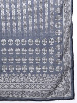 Women Printed Regular Sequinned Chanderi Silk Kurta with Trousers & With Dupatta 4
