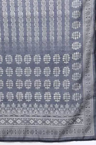 Women Printed Regular Sequinned Chanderi Silk Kurta with Trousers & With Dupatta