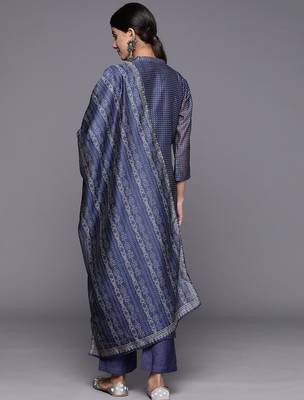 Bandhani Printed Regular Mirror Work Kurta with Trousers & With Dupatta 5