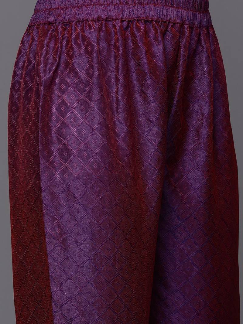 Floral Embroidered Gotta Patti Kurta with Trousers & With Dupatta