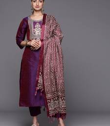 Floral Embroidered Gotta Patti Kurta with Trousers & With Dupatta