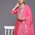Women Pink Yoke Design Kurta with Trousers & With Dupatta
