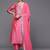 Women Pink Yoke Design Kurta with Trousers & With Dupatta