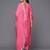 Women Pink Yoke Design Kurta with Trousers & With Dupatta