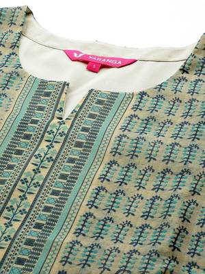 Ethnic Motifs Printed Chanderi Silk Kurta With Trousers & With Dupatta 2