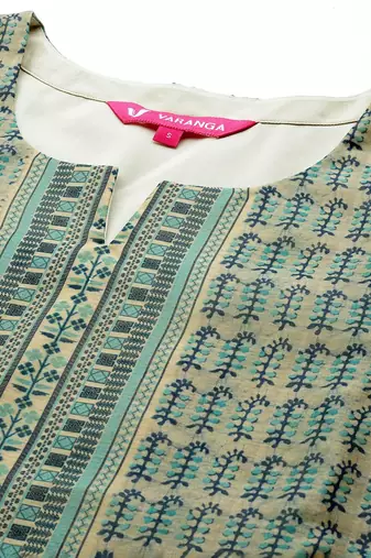 Ethnic Motifs Printed Chanderi Silk Kurta With Trousers & With Dupatta