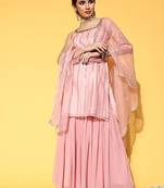 Women Embroidered Sleeveless Kurta with Sharara & Dupatta
