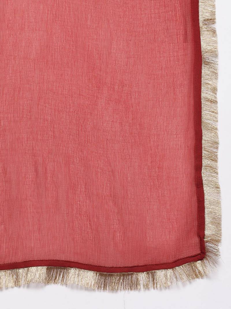 Women Sweetheart Neck Kurta With Trousers & Dupatta