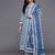 Women Blue & Grey Ethnic Printed Pure Cotton Kurta with Trousers & Dupatta