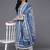 Women Blue & Grey Ethnic Printed Pure Cotton Kurta with Trousers & Dupatta