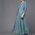 Women Teal Blue Yoke Design Kurta with Trousers & With Dupatta