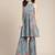 Women Blue Floral Printed Empire Pure Cotton Kurti with Sharara & With Dupatta