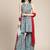 Women Blue Floral Printed Empire Pure Cotton Kurti with Sharara & With Dupatta