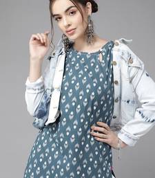 Women Blue Ethnic Motifs Printed Kurta with Trousers