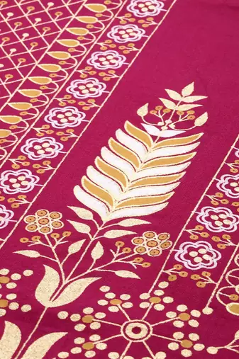 Women Magenta Ethnic Motifs Printed Panelled Kurta with Palazzos