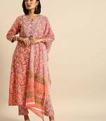 Women Multicoloured Printed Kurta with Trousers & Dupatta