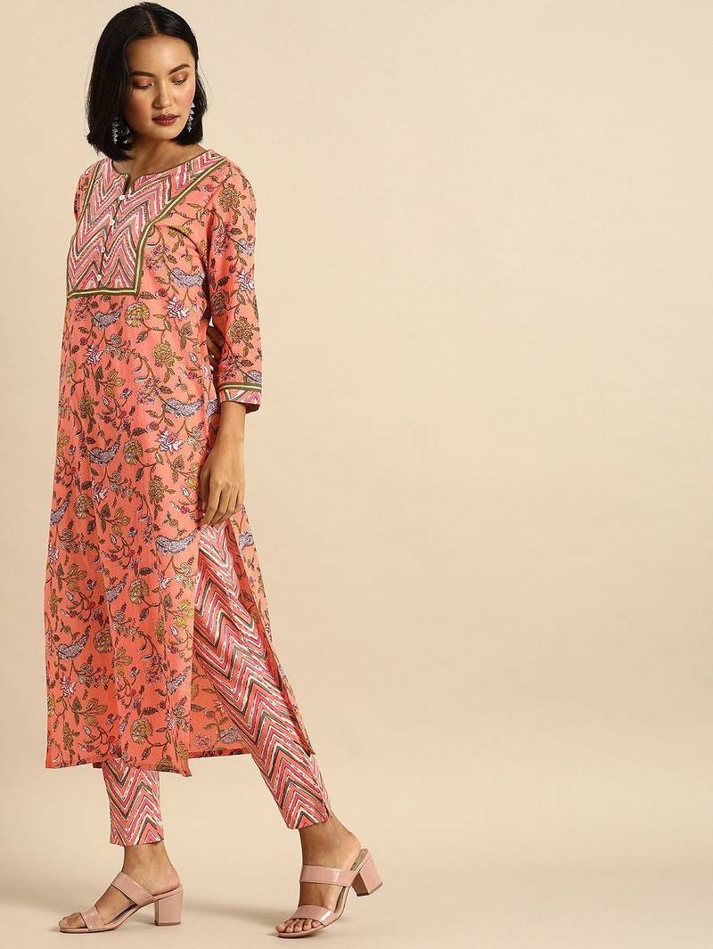 Women Multicoloured Printed Kurta with Trousers & Dupatta