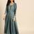 Women Teal Green Embroidered Kurta with Trousers