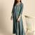 Women Teal Green Embroidered Kurta with Trousers