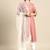 Women Rose & White Embroidered Kurta Set
