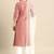 Women Rose & White Embroidered Kurta Set