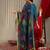 Women Teal Zari Embroidered Yoke Kurta with Trouser & dupatta